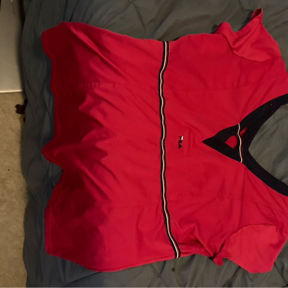 Fila Red Blouse with Black Trim
